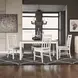Meadowbrook Soft White Wash and Wirebrushed Gray Upholstered 5 Piece Extendable Rectangular Dining Set