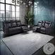 Valley Black Leather 82" Zero Gravity Power Reclining Sofa with Power Headrest and USB Charging