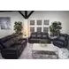 Valley Black Leather 82" Zero Gravity Power Reclining Sofa with Power Headrest and USB Charging