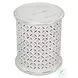 Decker Antique White Small Drum Table