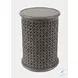 Global Archive Antique Grey Drum Accent Table