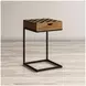 Global Archive Natural Brown Checkerboard Accent Table