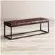 Global Archive Dark Sienna Leather Bench