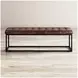 Global Archive Dark Sienna Leather Bench