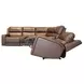 Oasis Truffle Leather 6 Piece Modular Zero Gravity Power Reclining Sectional with USB Charging and Heat Massage