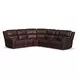 Oasis Truffle Leather 6 Piece Modular Zero Gravity Power Reclining Sectional with USB Charging and Heat Massage