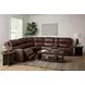Oasis Truffle Leather 6 Piece Modular Zero Gravity Power Reclining Sectional with USB Charging and Heat Massage