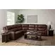 Oasis Truffle Leather 6 Piece Modular Zero Gravity Power Reclining Sectional with USB Charging and Heat Massage