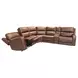 Oasis Truffle Leather 6 Piece Modular Zero Gravity Power Reclining Sectional with USB Charging and Heat Massage