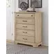 Cool Rustic Clear Maple 5 Drawer Chest