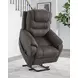 Snowfield Gunmetal Power Lift Recliner with USB Charging and Heat Massage