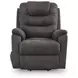 Snowfield Gunmetal Power Lift Recliner with USB Charging and Heat Massage