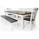 Orchard Park Brown and Soft Gray 8 Piece Dining Set with Bench