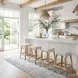 Robias Powder Blue And White Rattan Counter Height Stool