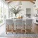 Serienna Gray And White Dot Rattan Counter Height Stool