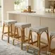 Robias Powder Blue And White Rattan Counter Height Stool