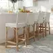 Serienna White and Navy Dots Rattan Counter Height Stool