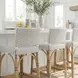 Serienna White And Black Dot Rattan Counter Height Stool