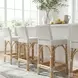 Serienna White And Gray Dot Rattan Counter Height Stool