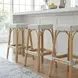 Tobias White And Sky Blue Dot Rattan Bar Stool