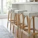 Tobias White And Sky Blue Dot Rattan Bar Stool