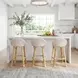 Tobias Beige and White Low Back Rattan Stool