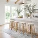 Tobias Glossy White Rattan Round Bar Stool
