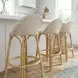 Tobias Beige and White Low Back Rattan Stool