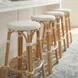 Tobias Glossy White Rattan Round Bar Stool