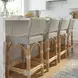 Serienna Gray And White Dot Rattan Counter Height Stool