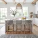 Serienna Blue Rattan Low Back Counter Height Stool