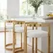 Clarence Gold And White Faux Leather Counter Height Stool