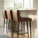 Maxwell Dark Brown Leather Bar Stool