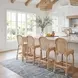 Flora Light Brown Rattan Scalloped Edge Bar Stool