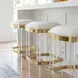 Jordan Acrylic And Polished Brass Counter Height Stool