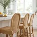 Flora Light Brown Rattan Scalloped Edge Counter Height Stool