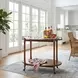 Kathleen Olive Ash Burl Tea 2 Tier Bar Cart