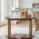 Kathleen Olive Ash Burl Tea 2 Tier Bar Cart