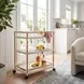 Tobias Beige and White 3 Tier Rattan Bar Cart