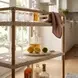 Tobias Beige and White 3 Tier Rattan Bar Cart