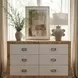 Corfu Natural and White Cosmopolitan 6 Drawer Double Dresser