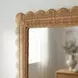 Flora Light Brown Scalloped Rattan Wall Mirror