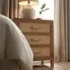 Mesa Natural And Cane 3 Drawer Nightstand