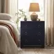 Bar Harbor Dark Navy Raffia 3 Drawer Nightstand