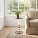 Zora Black Iron Pedestal End Table