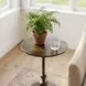 Zora Black Iron Pedestal End Table