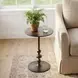Zora Black Iron Pedestal End Table