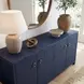 Bar Harbor Navy Blue Raffia 4 Door Sideboard