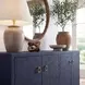 Bar Harbor Navy Blue Raffia 4 Door Sideboard