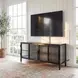 Hoxton Black Metal Ribbed Glass TV Stand